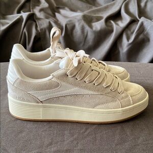 New Zara Women's Beige Suede Sneakers 41